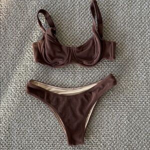 Zulu and Zephyr Brown terry Bikini Set